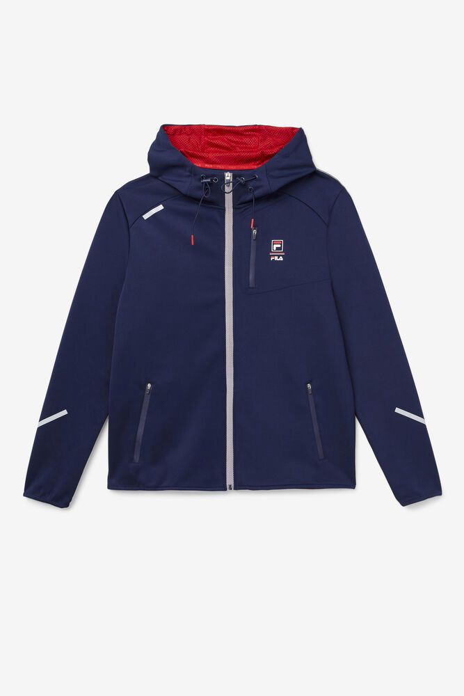 Fila Jacket Coulty Tech Hoodie Mens Navy - India LFK-094218